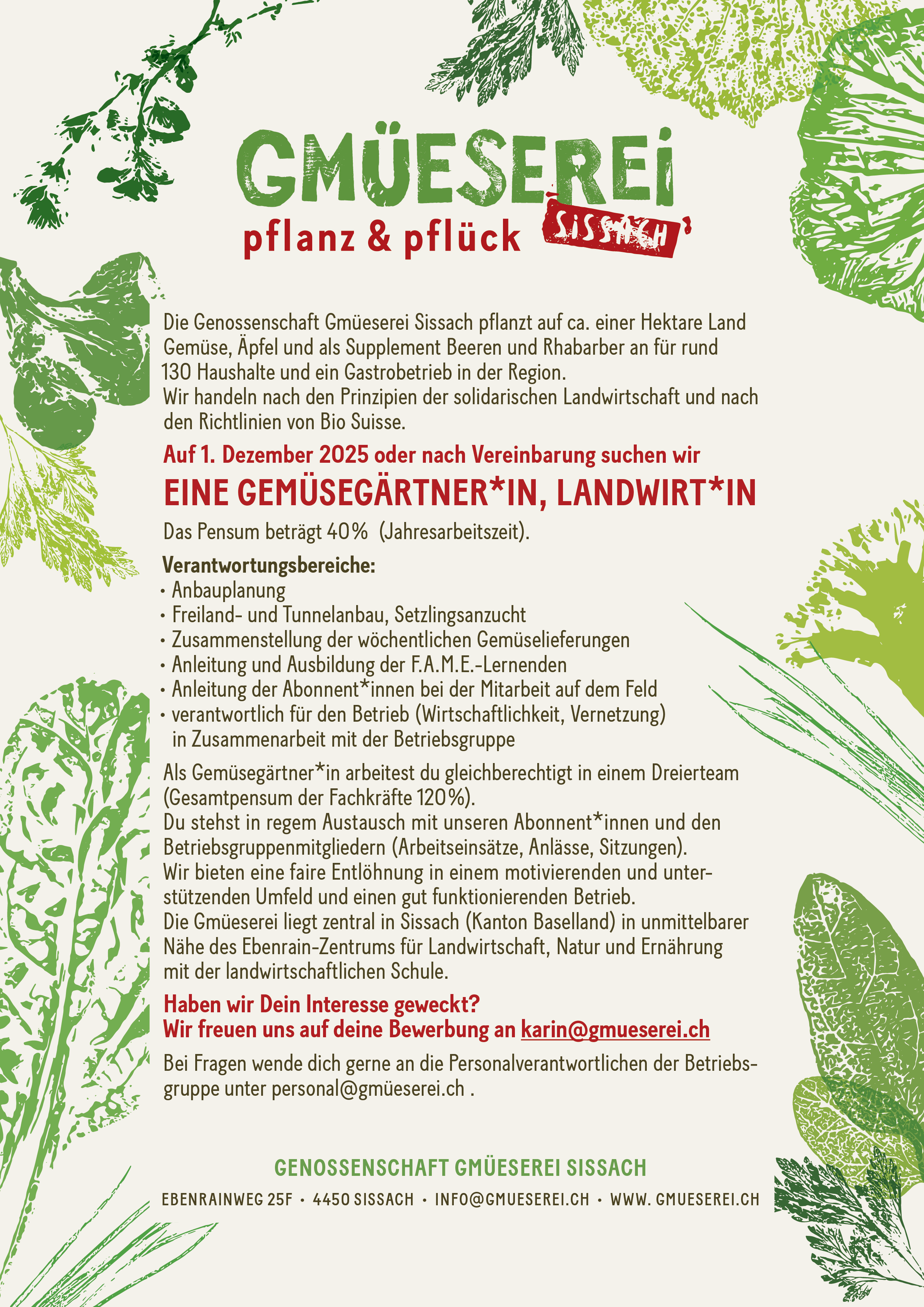 2025_Gmueserei_Stellenausschrieb